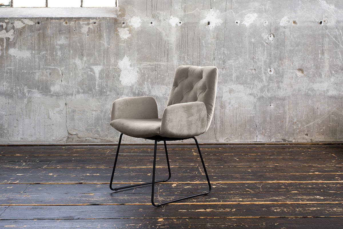 KAWOLA Esszimmerstuhl NEW CHARME Velvet sand