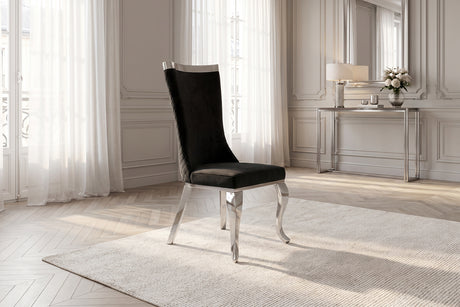 KAWOLA Esszimmerstuhl SELENA Barock Velvet schwarz
