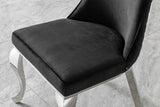 KAWOLA Esszimmerstuhl SELENA Barock Velvet schwarz
