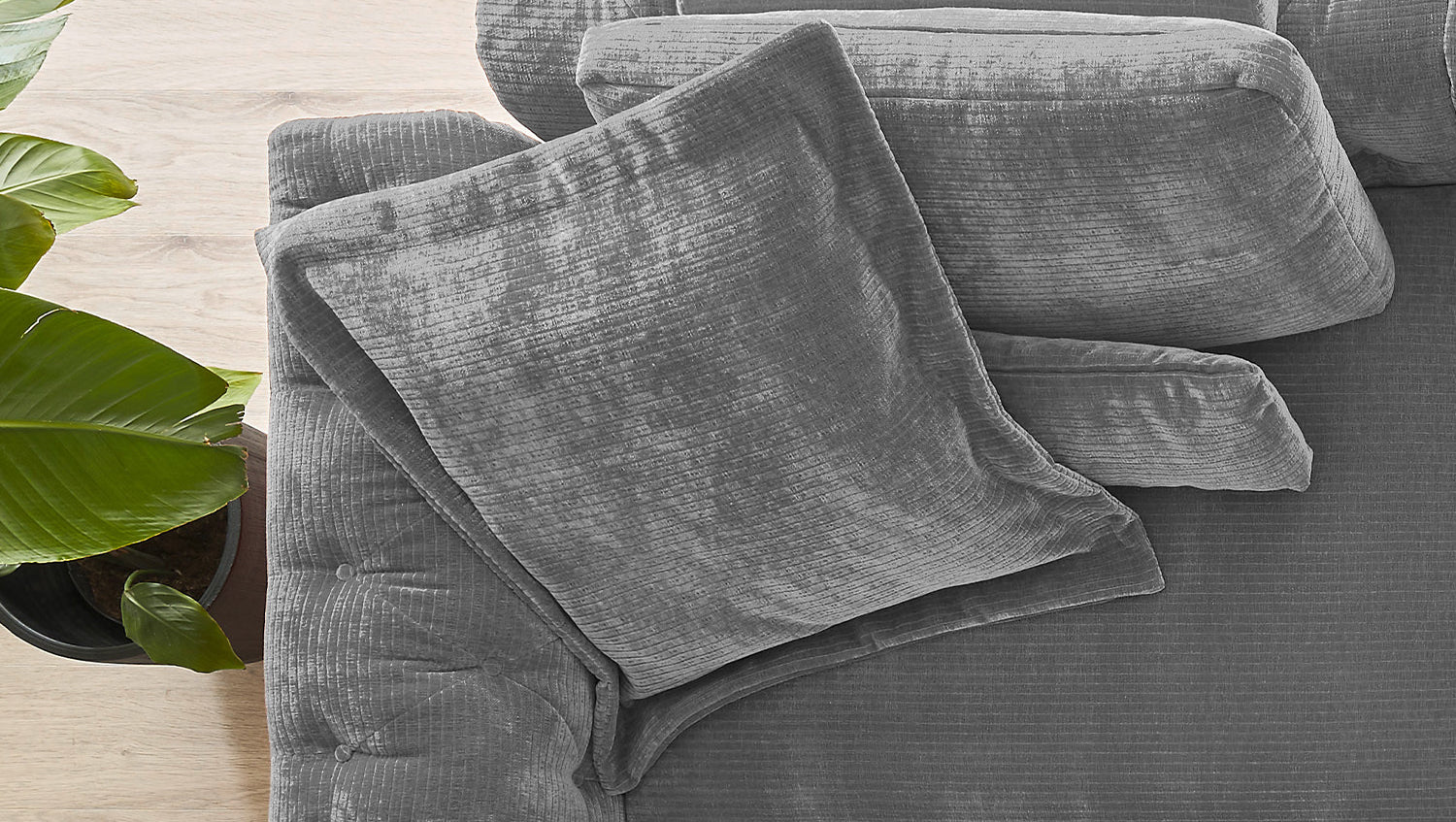 KAWOLA Flatterkissen SEPHI groß Cord Vintage grau