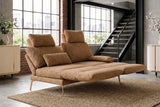 KAWOLA Funktionssofa HOLLY 2-Sitzer Stoff cognac