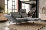 KAWOLA Funktionssofa HOLLY 2-Sitzer Stoff grau