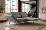 KAWOLA Funktionssofa HOLLY 2-Sitzer Stoff grau