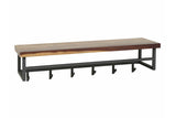 KAWOLA Garderobe ADELIA Nussbaum Metall Hutablage 6 Haken grau