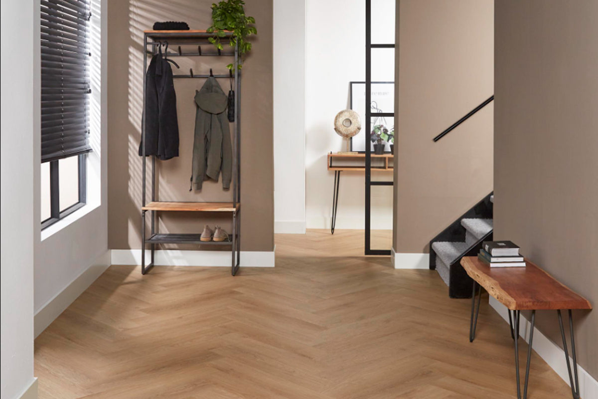 KAWOLA Garderobe FLINT Akazie Metall schwarz 1 Ablage