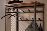 KAWOLA Garderobe FLINT Akazie Metall schwarz 1 Ablage