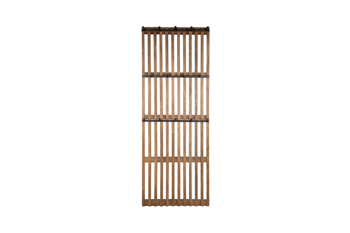 KAWOLA Garderobe JACINTA Mangoholz Metall 14 Haken braun