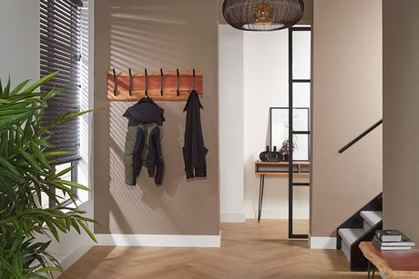 KAWOLA Garderobe NEREA Akazie Metall 12 Haken braun