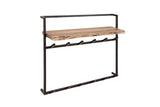 KAWOLA Garderobe RAICA Akazie Metall Hutablage 12 Haken schwarz