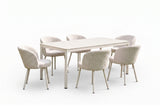 KAWOLA Gartenmöbel Set INDUS 7-tlg. Aluminium cremefarben