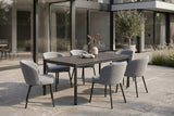 KAWOLA Gartenmöbel Set INDUS 7-tlg. Aluminium grau