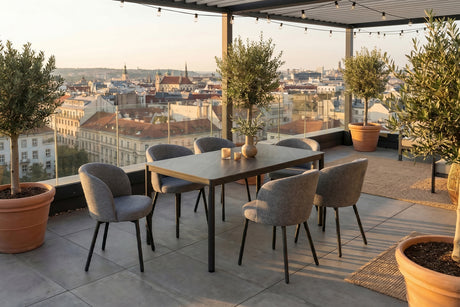 KAWOLA Gartenmöbel Set INDUS 7-tlg. Aluminium grau