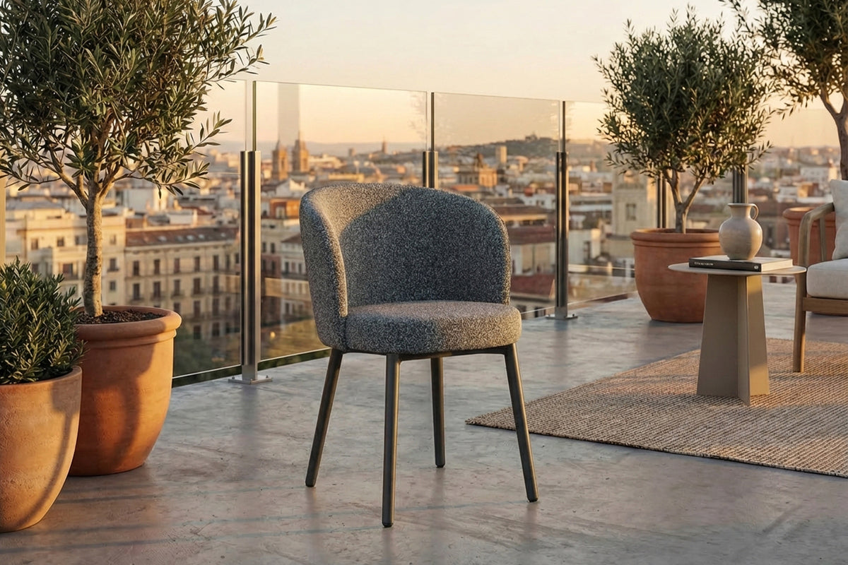 KAWOLA Gartenmöbel Set INDUS 7-tlg. Aluminium grau