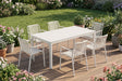 KAWOLA Gartenmöbel Set MIAVA 7-tlg. cremefarben, Tischgestell Aluminium