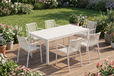 KAWOLA Gartenmöbel Set MIAVA 7-tlg. cremefarben, Tischgestell Aluminium