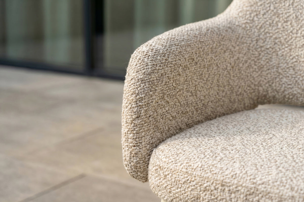 KAWOLA Gartenstuhl AMUR Outdoor Stoff cremefarben
