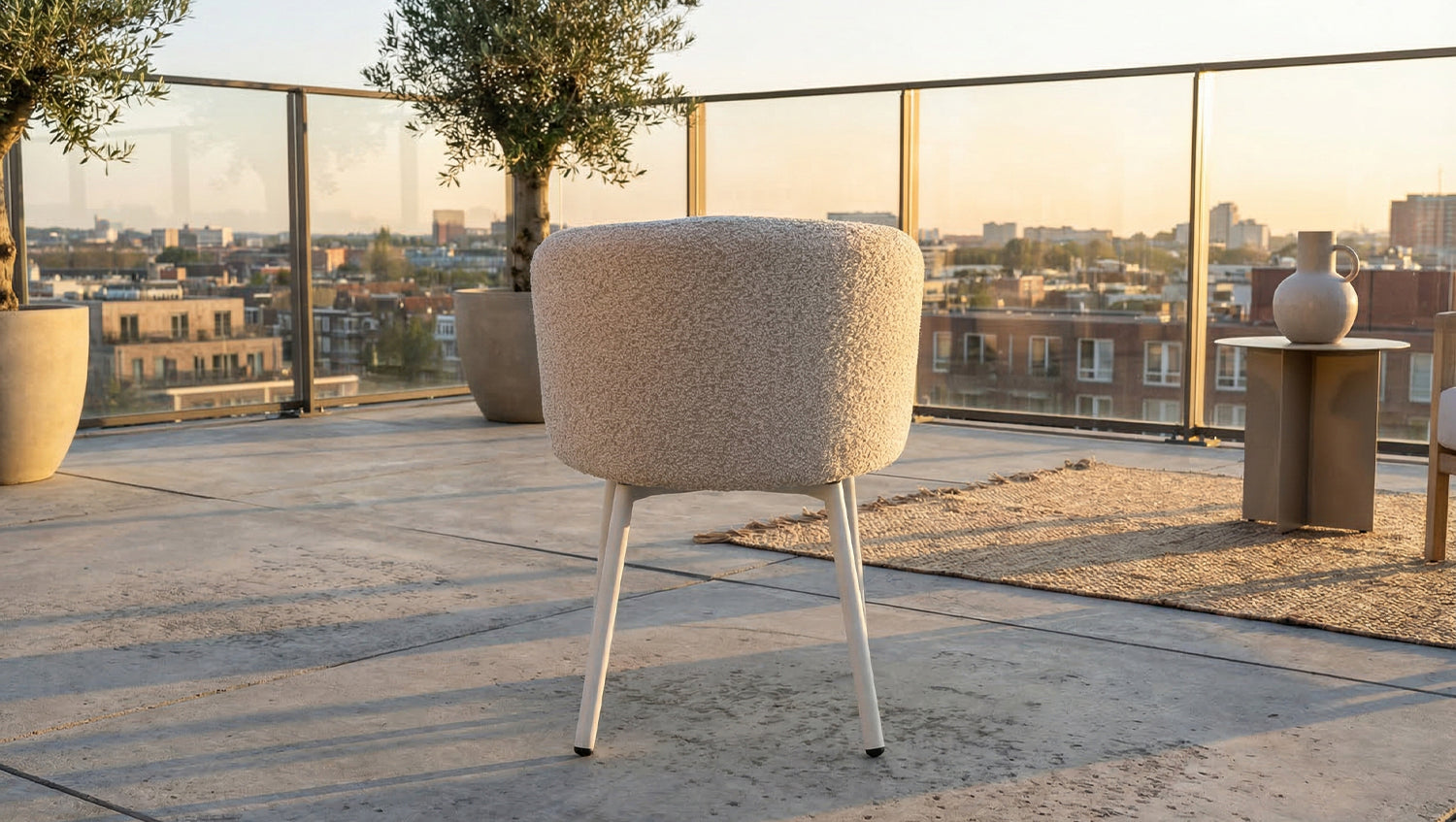 KAWOLA Gartenstuhl INDUS Outdoor Stoff cremefarben