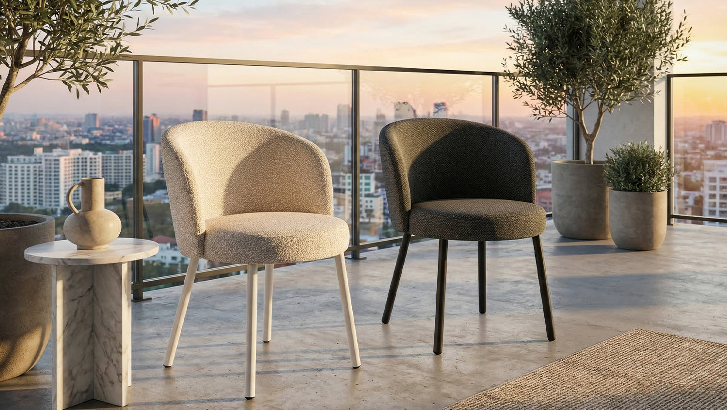 KAWOLA Gartenstuhl INDUS Outdoor Stoff cremefarben