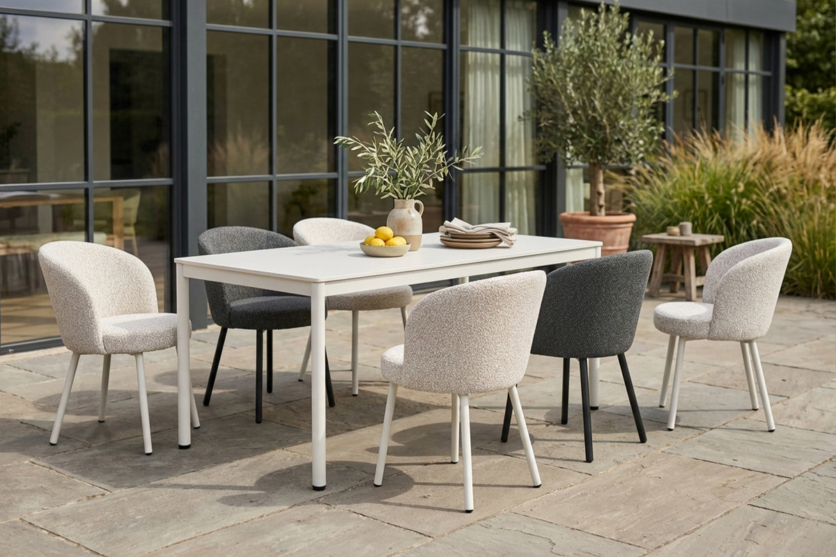 KAWOLA Gartenstuhl INDUS Outdoor Stoff cremefarben