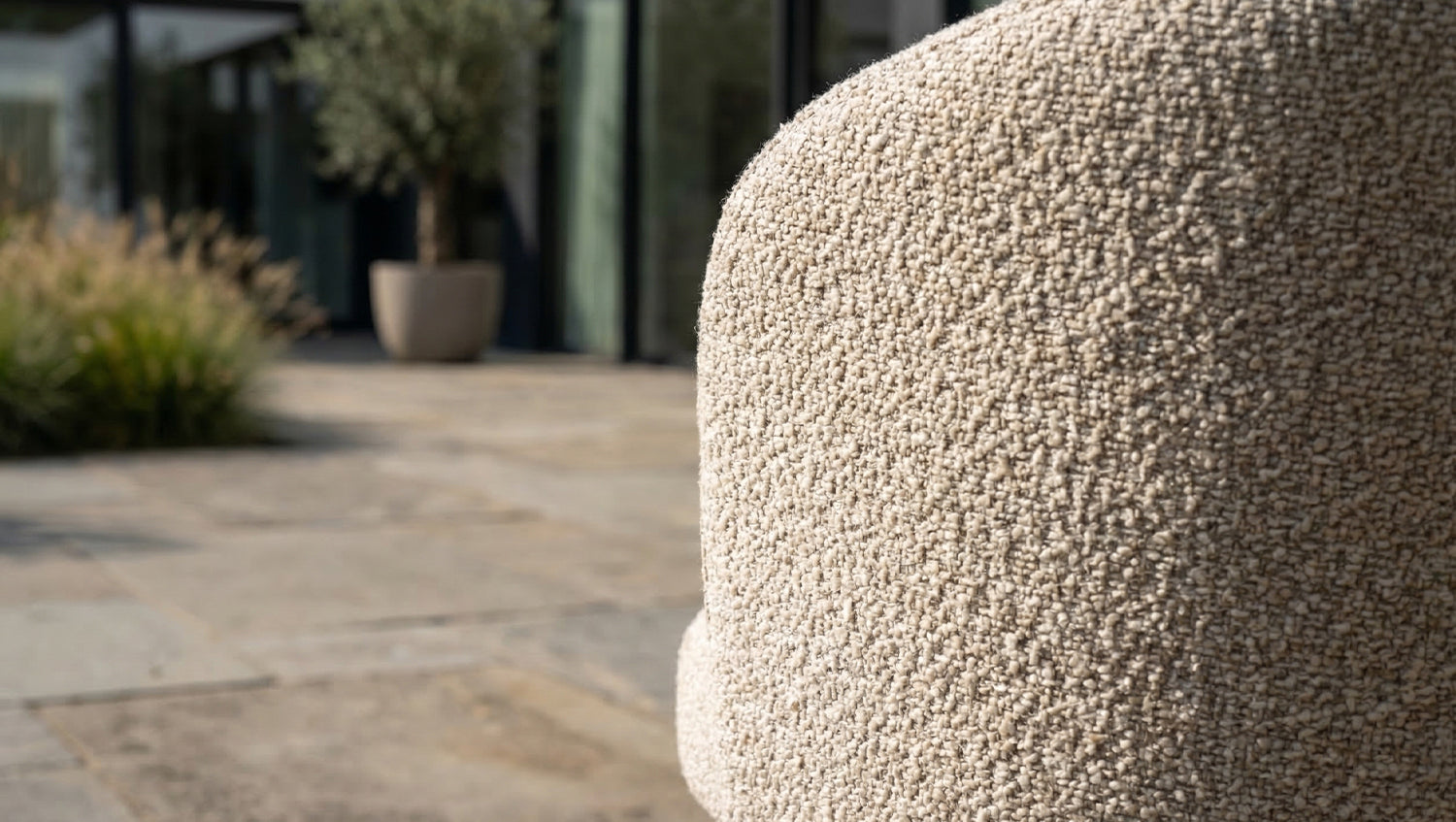 KAWOLA Gartenstuhl INDUS Outdoor Stoff cremefarben