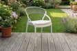 KAWOLA Gartenstuhl KISO Outdoor weiß mit Kissen Rückenlehne Rope grün