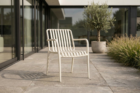 KAWOLA Gartenstuhl MIAVA Outdoor stapelbar Kunststoff cremefarben