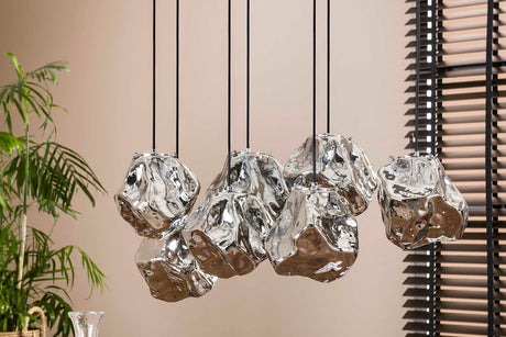 KAWOLA Hängeleuchte EDESSA Hängelampe 7-flammig Glas silber