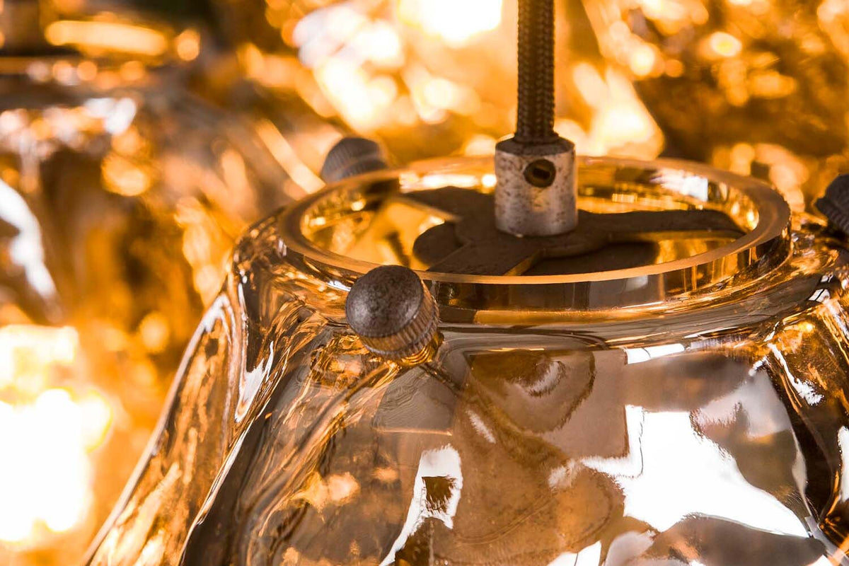 KAWOLA Hängeleuchte EDESSA Hängelampe 7-flammig Glas silber