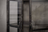 KAWOLA Highboard ARLES Vitrine Metall schwarz 2 Türen