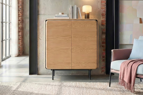 KAWOLA Highboard AVRIL 2 Türen Eiche braun