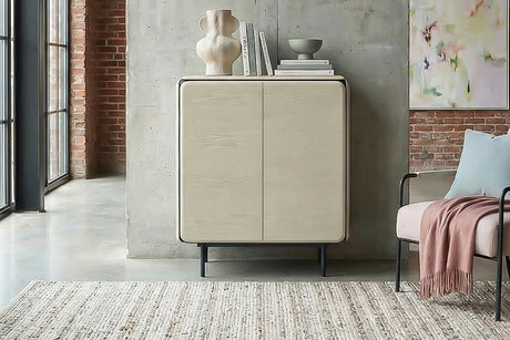 KAWOLA Highboard AVRIL 2 Türen Eiche grau