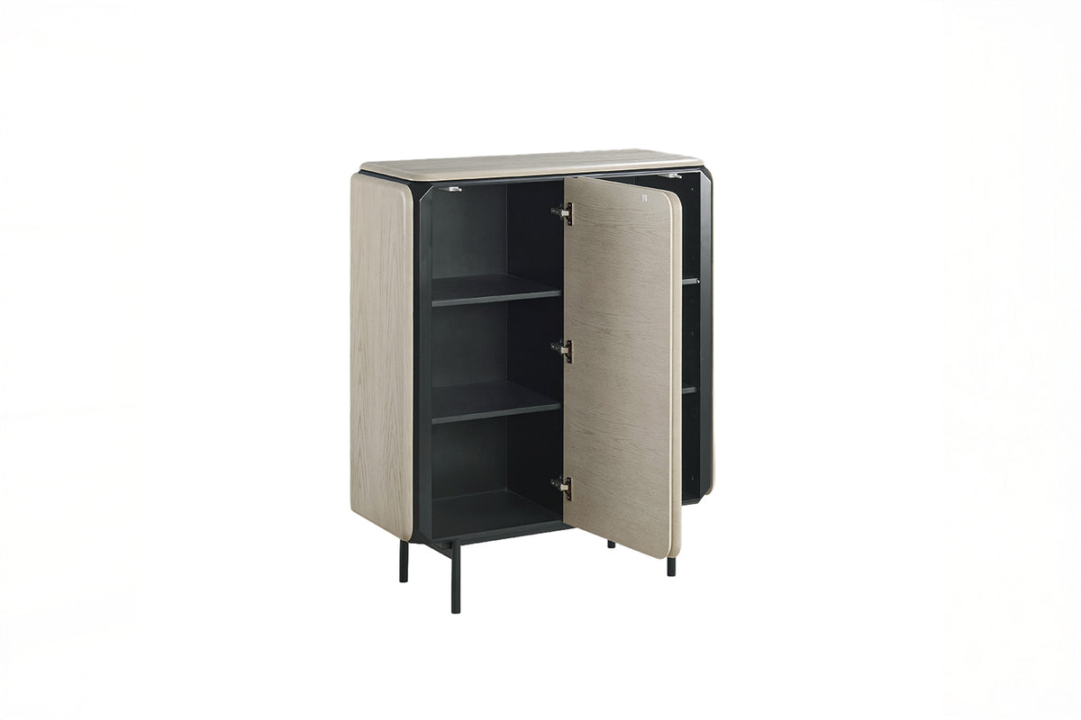 KAWOLA Highboard AVRIL 2 Türen Eiche grau