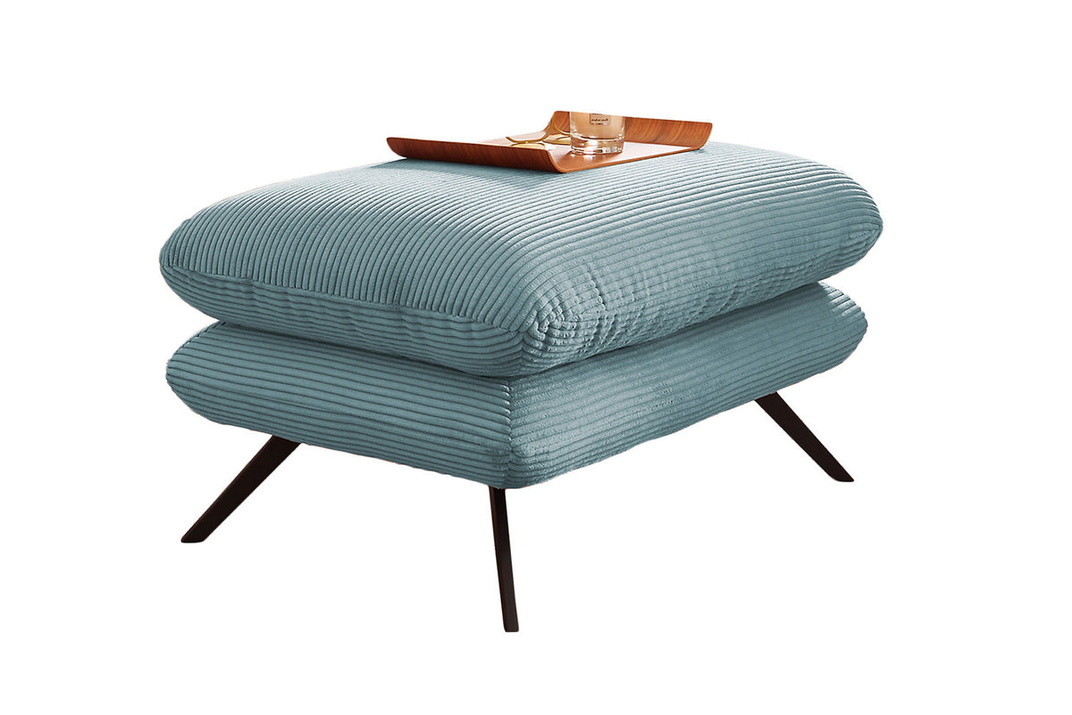 KAWOLA Hocker CHARME Hockerbank Cord hellblau