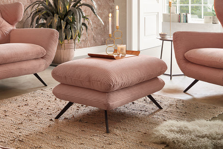 KAWOLA Hocker CHARME Hockerbank Cord rosa