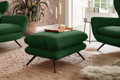KAWOLA Hocker CHARME Hockerbank Cord smaragd