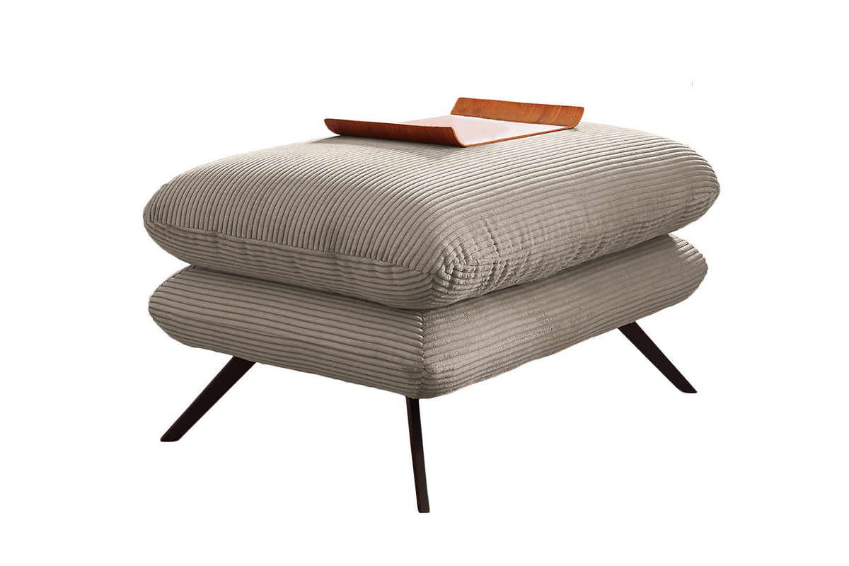 KAWOLA Hocker CHARME Hockerbank Cord steingrau