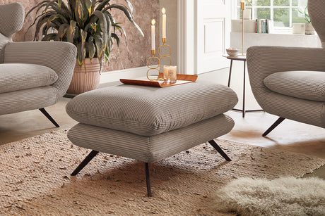 KAWOLA Hocker CHARME Hockerbank Cord taupe