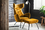KAWOLA Hocker LOTTE Polsterhocker velvet curry