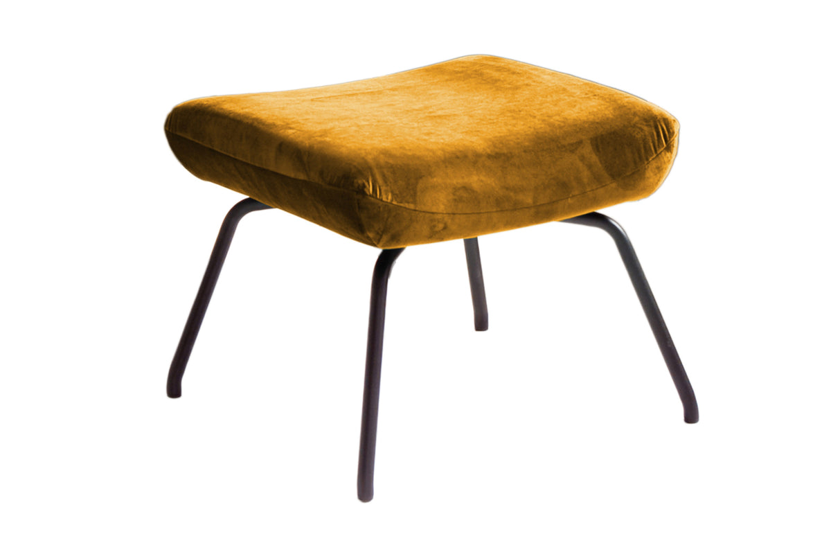 KAWOLA Hocker LOTTE Polsterhocker velvet curry