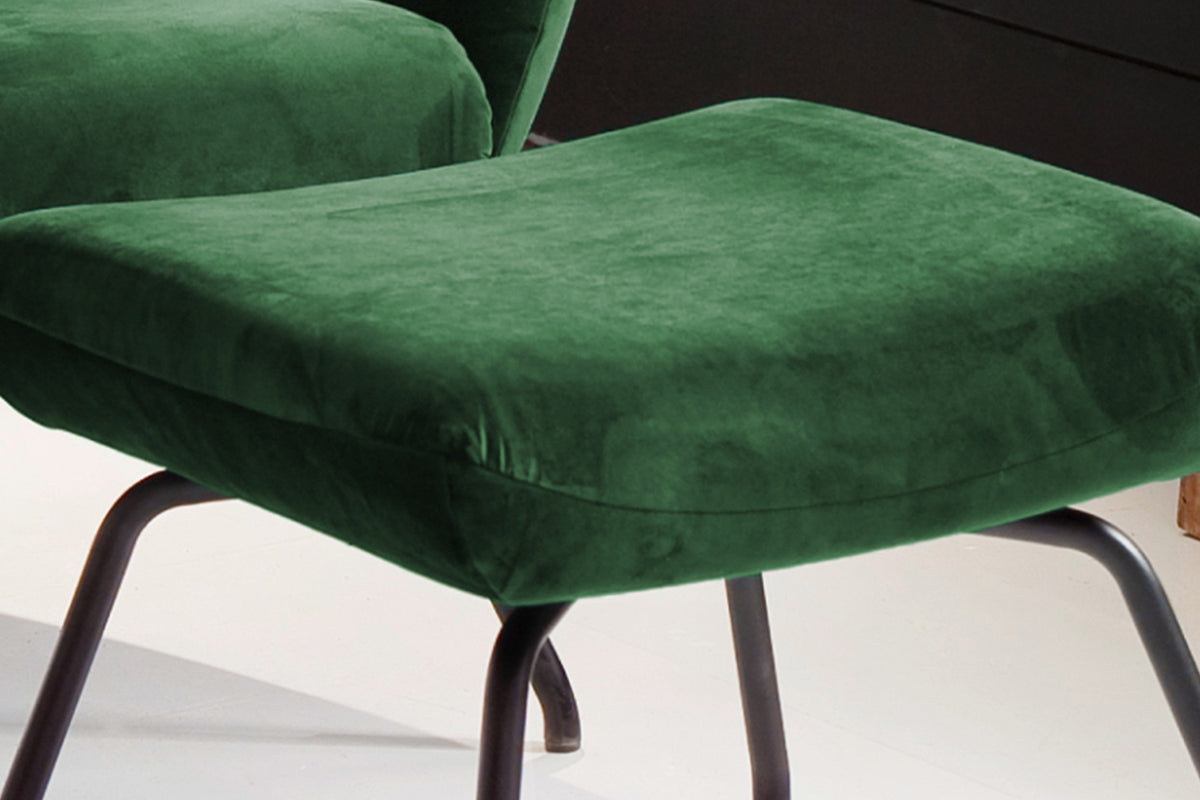 KAWOLA Hocker LOTTE Polsterhocker velvet smaragd