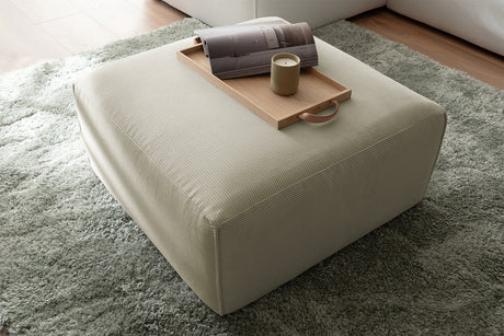 KAWOLA Hocker RANI Polsterhocker Feincord beige