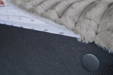 KAWOLA Hocker WIOLO SOFT Polsterhocker mit Rückenkissen Weicher Breitcord grau