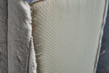 KAWOLA Hocker WIOLO SOFT Polsterhocker mit Rückenkissen Weicher Breitcord grau