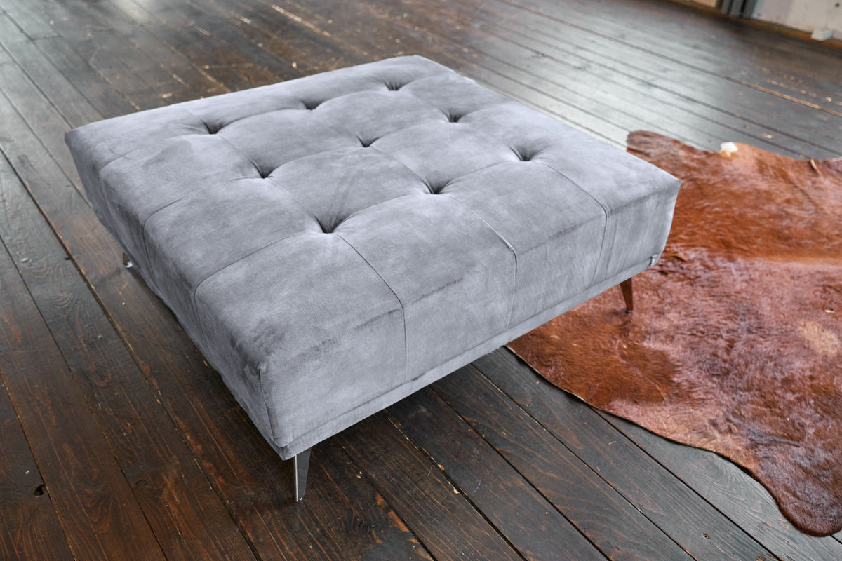 KAWOLA Hocker WIOLO velvet grau
