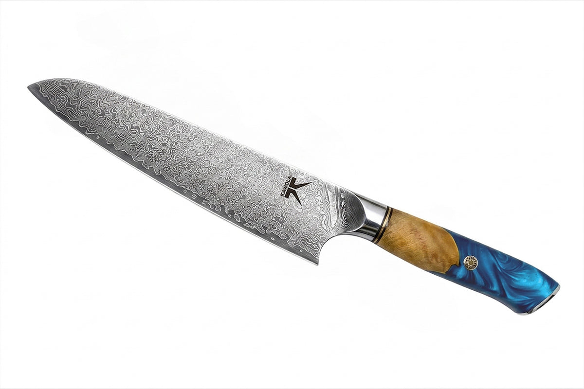 KAWOLA Küchenmesser DUMA Damaststahl mit Holzgriff und individueller Gravur