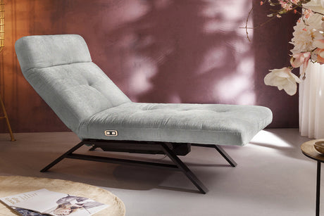 KAWOLA Liege AMERIVA Relaxliege Velvet silber, Schwarz