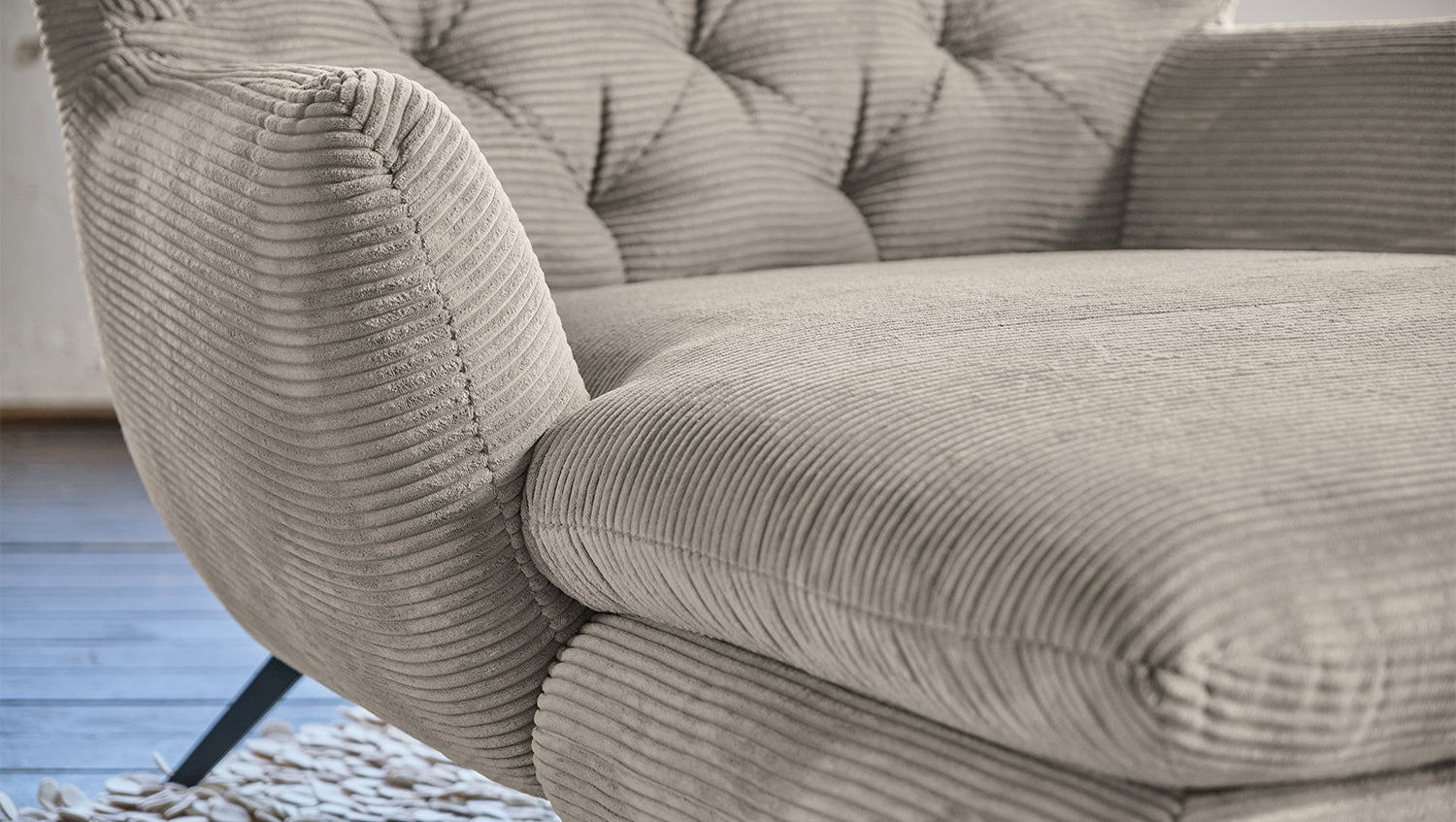 KAWOLA Longseat CHARME Cord steingrau