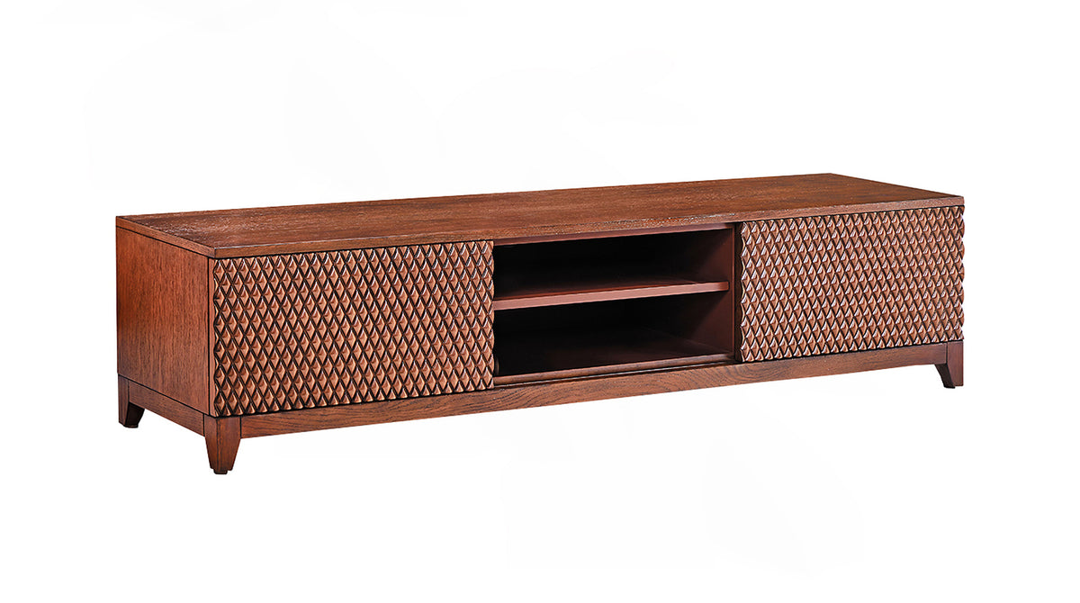 KAWOLA Lowboard COPAS TV-Board 2 Türen 2 Fächer Eiche furniert braun