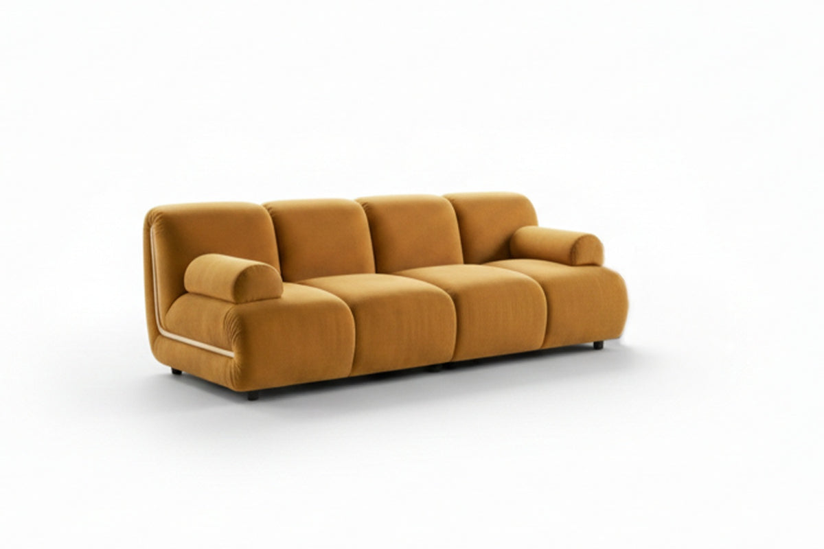 KAWOLA Modulsofa LAYLA 2-Sitzer 2 Module Velvet gelb