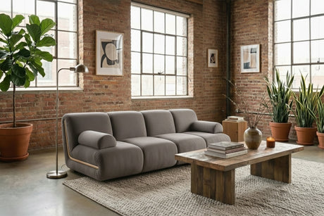 KAWOLA Modulsofa LAYLA 2-Sitzer 2 Module Velvet taupe, Mit Armlehne